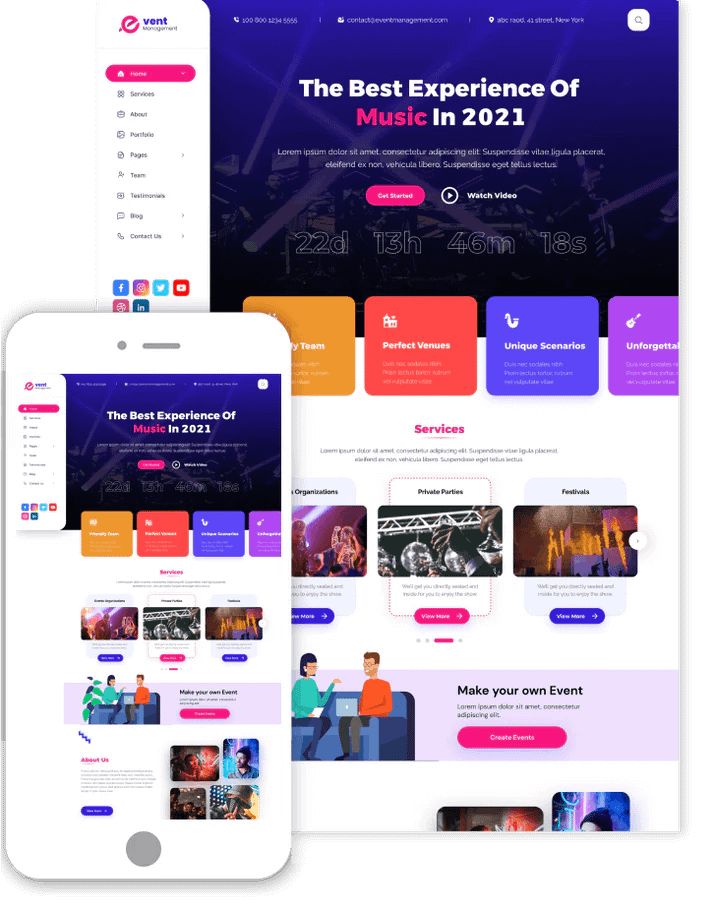 Event Management Website Design in Hyderabad - SLSN IT Services