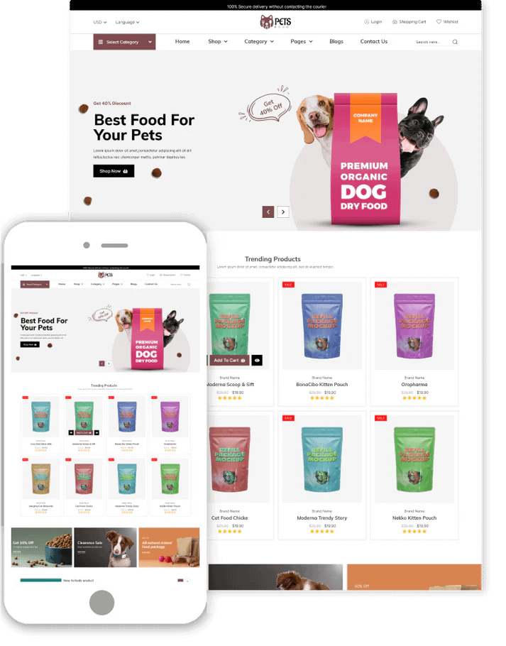 Pet Care Website Design Services in Hyderabad - SLSN IT Services